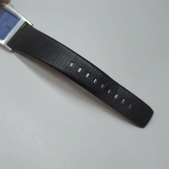 Fossil ARKITEKT FS2694 Navy Face Silver Case Black Leather Band